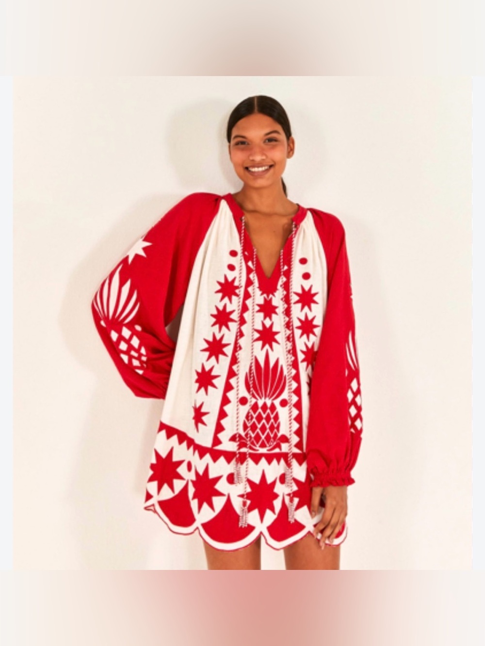 Farm Rio Tropical cutwork mini dress size Medium